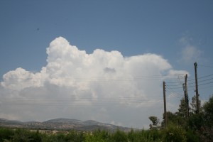 Cumulonimbus forming over Trodos Mountain, Cyprus